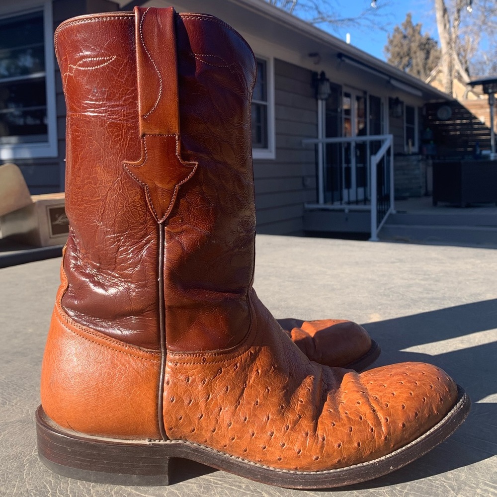 LUCCHESE Ostrich Cowboy Boots